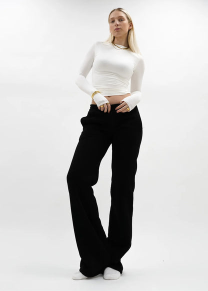 Low/mid waist jogger pants crème (TALL)