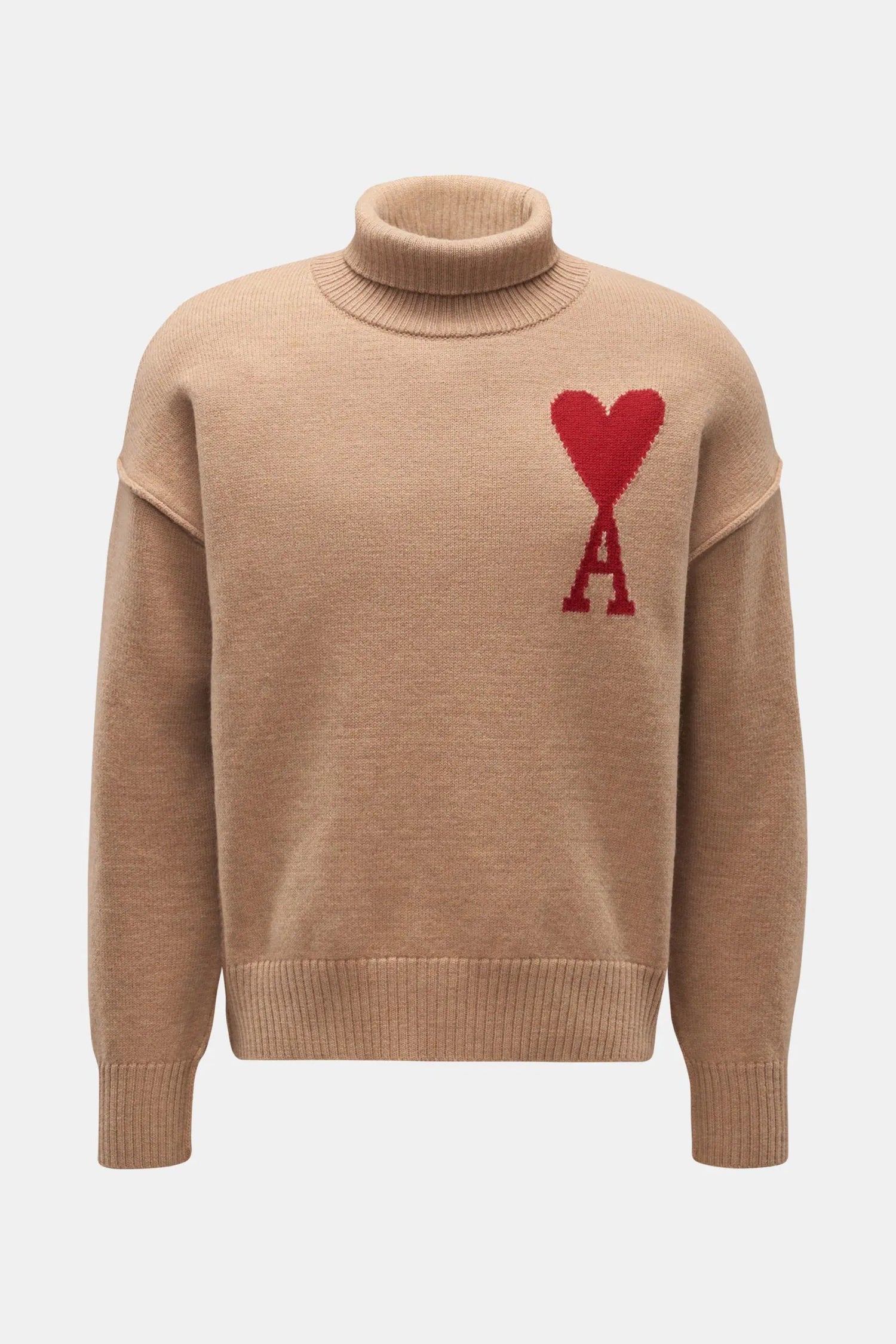 AMI HEART TURTLENECK JUMPER