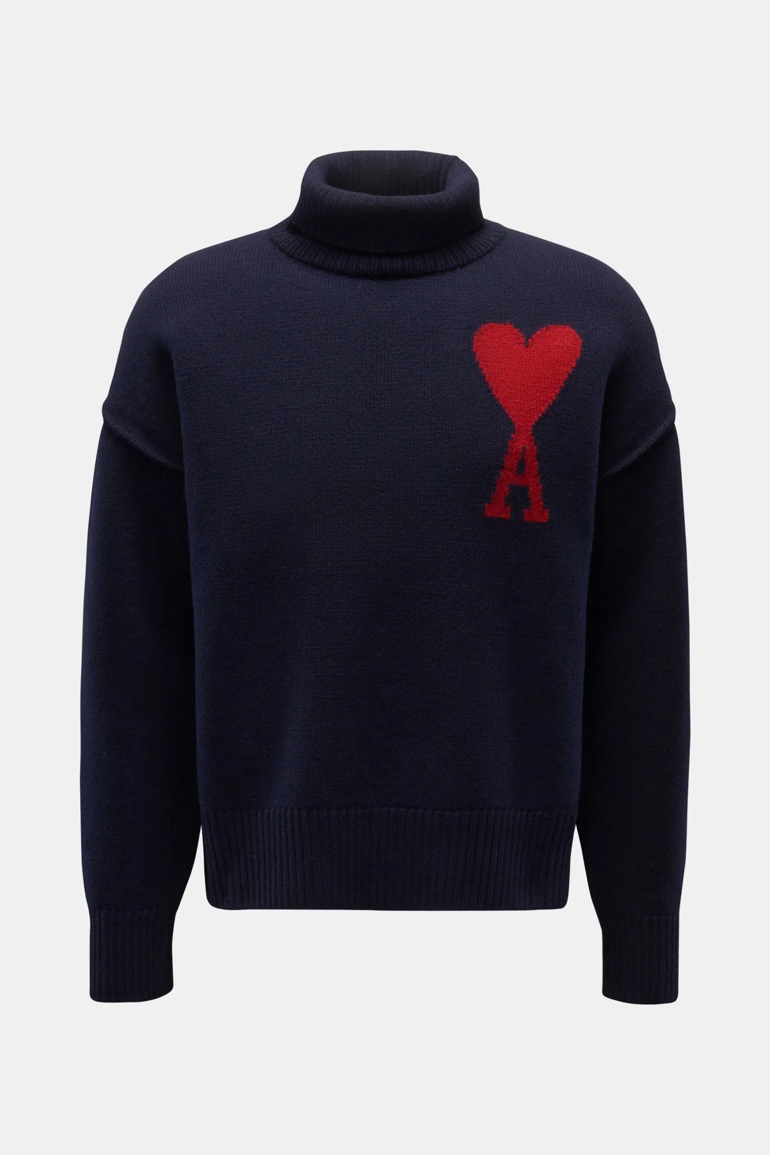 AMI HEART TURTLENECK JUMPER